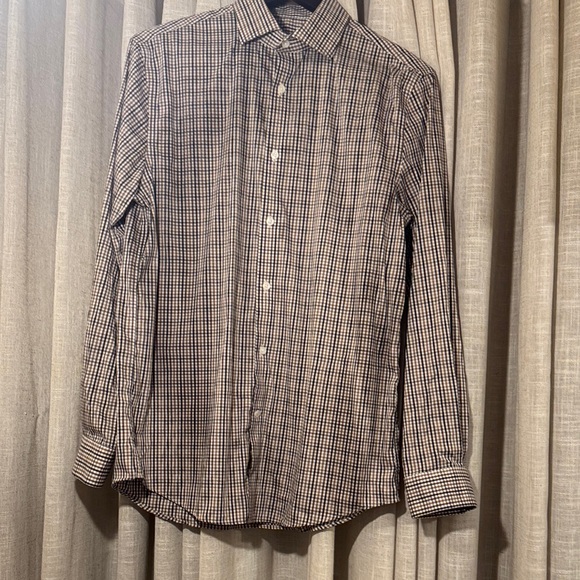 Michael Kors Men's Plaid Shirt - Black and Brown - Picture 1 of 6